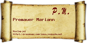 Premauer Mariann névjegykártya