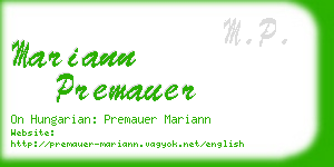 mariann premauer business card